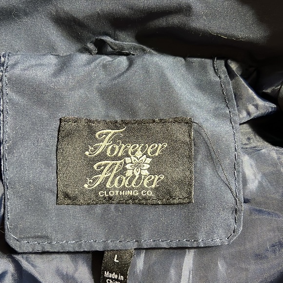 Forever flower clothing Co Jacket size L Blue Navy - Picture 11 of 14